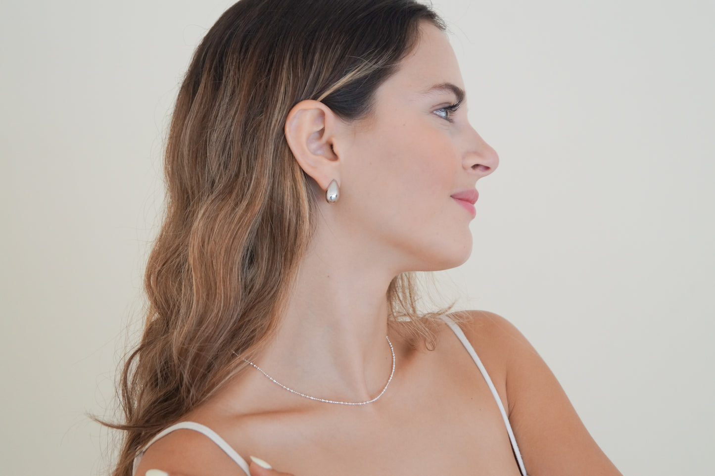 Aretes plata ley gota puestos