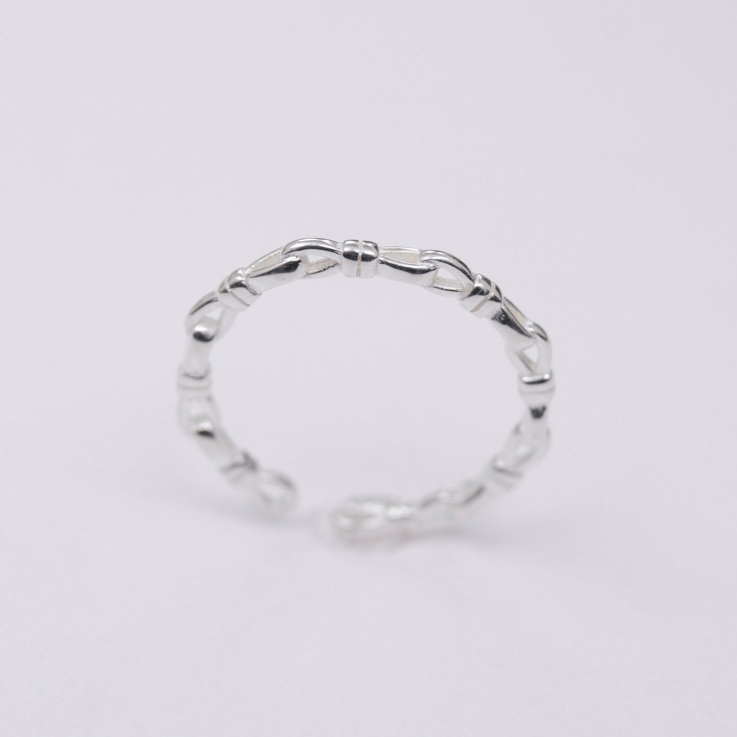 anillo ajustable cadena plata ley