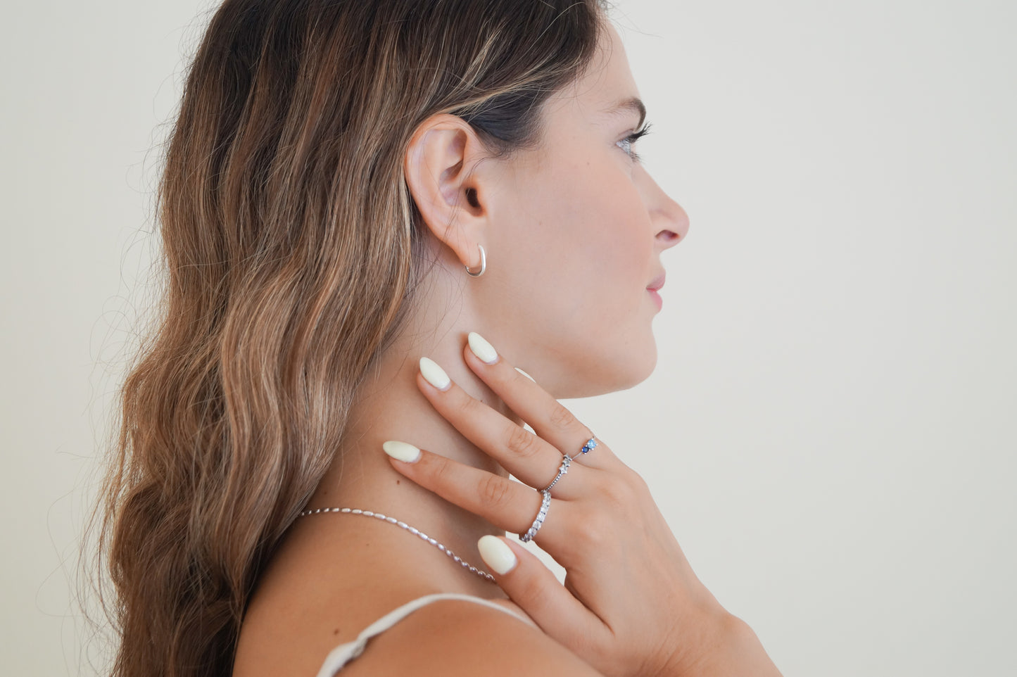 arracadas eslabon plata ley puesto con joyeria