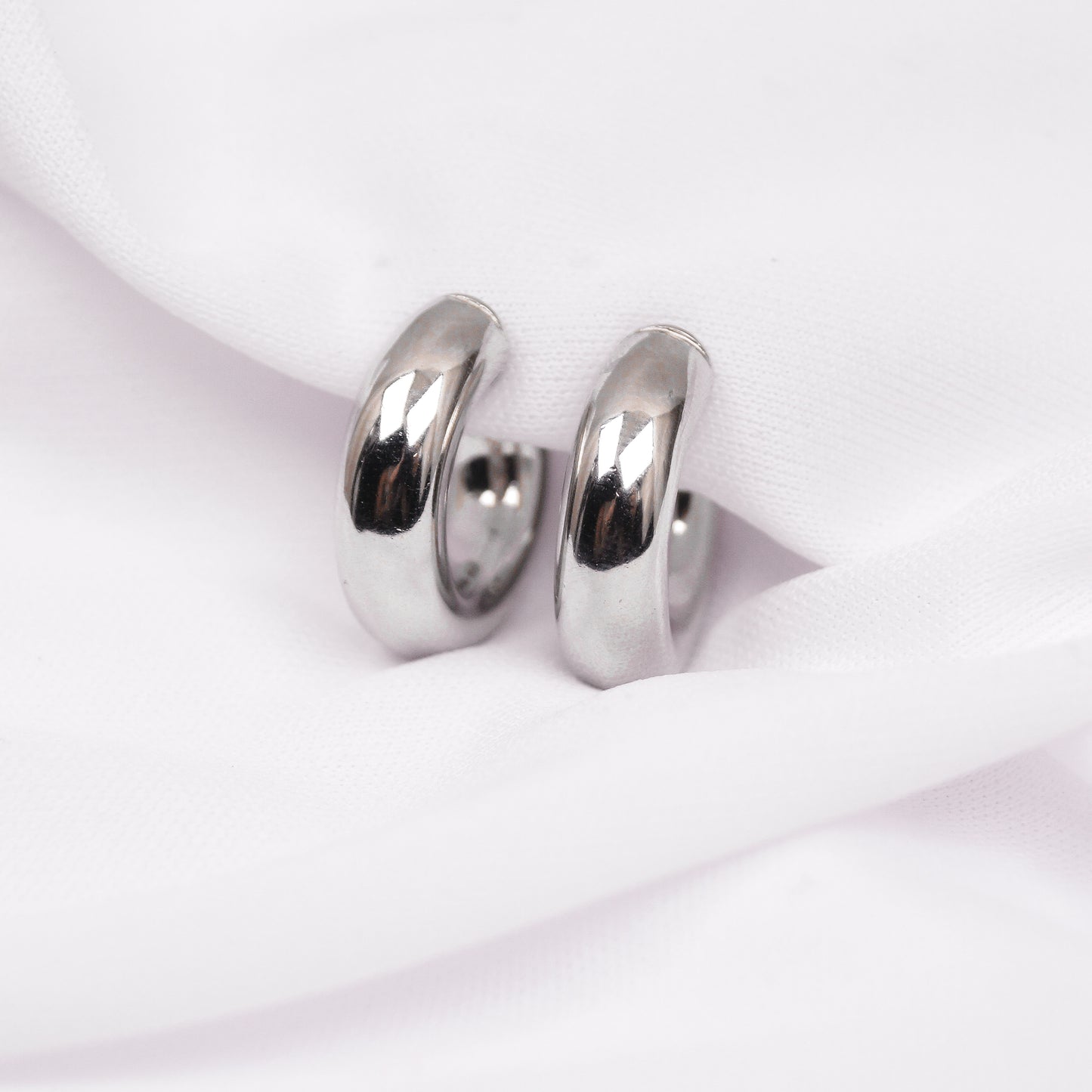 arracadas medianas chunky plata ley joyeria