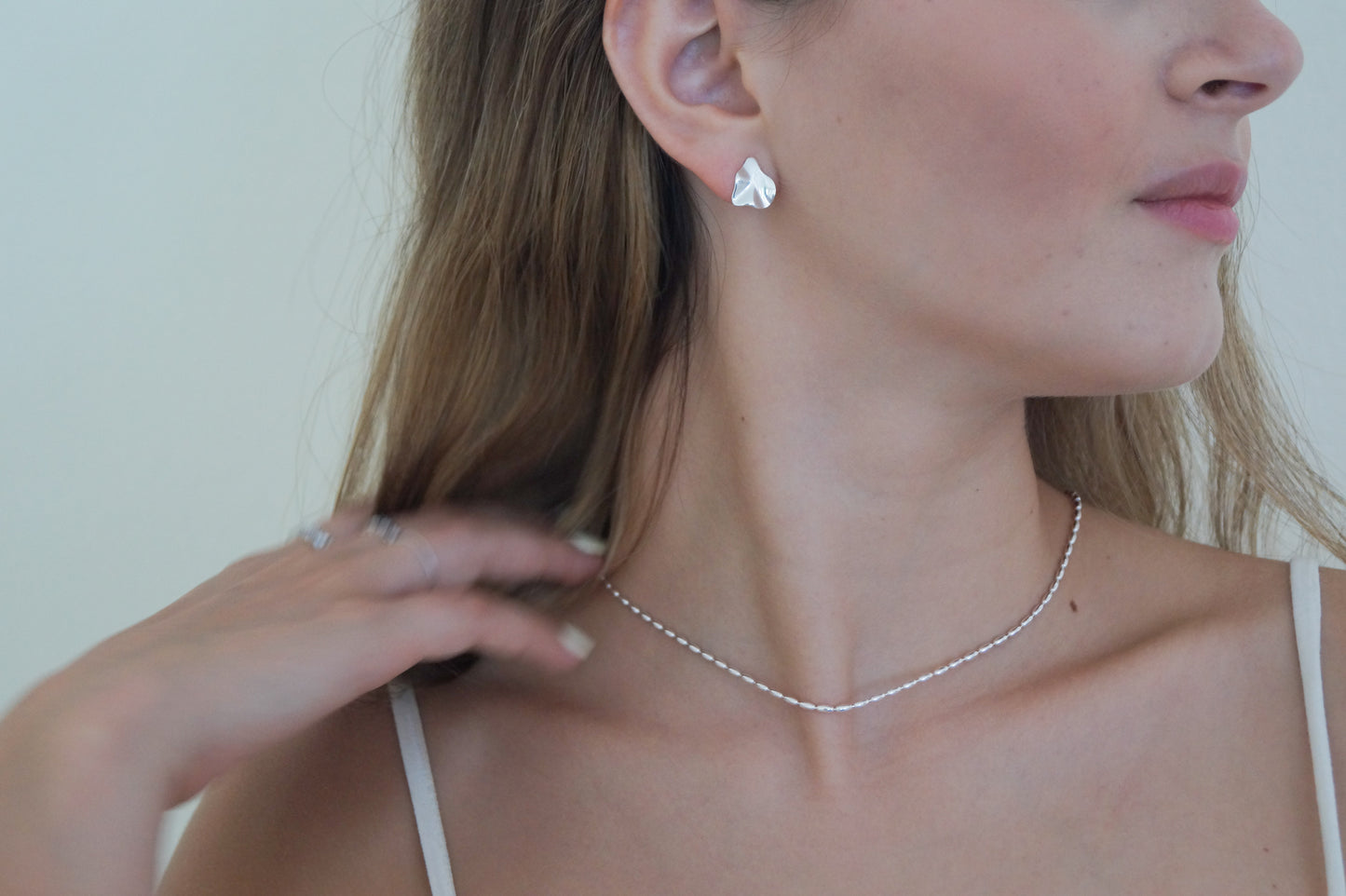 collar cadena frijoles plata ley