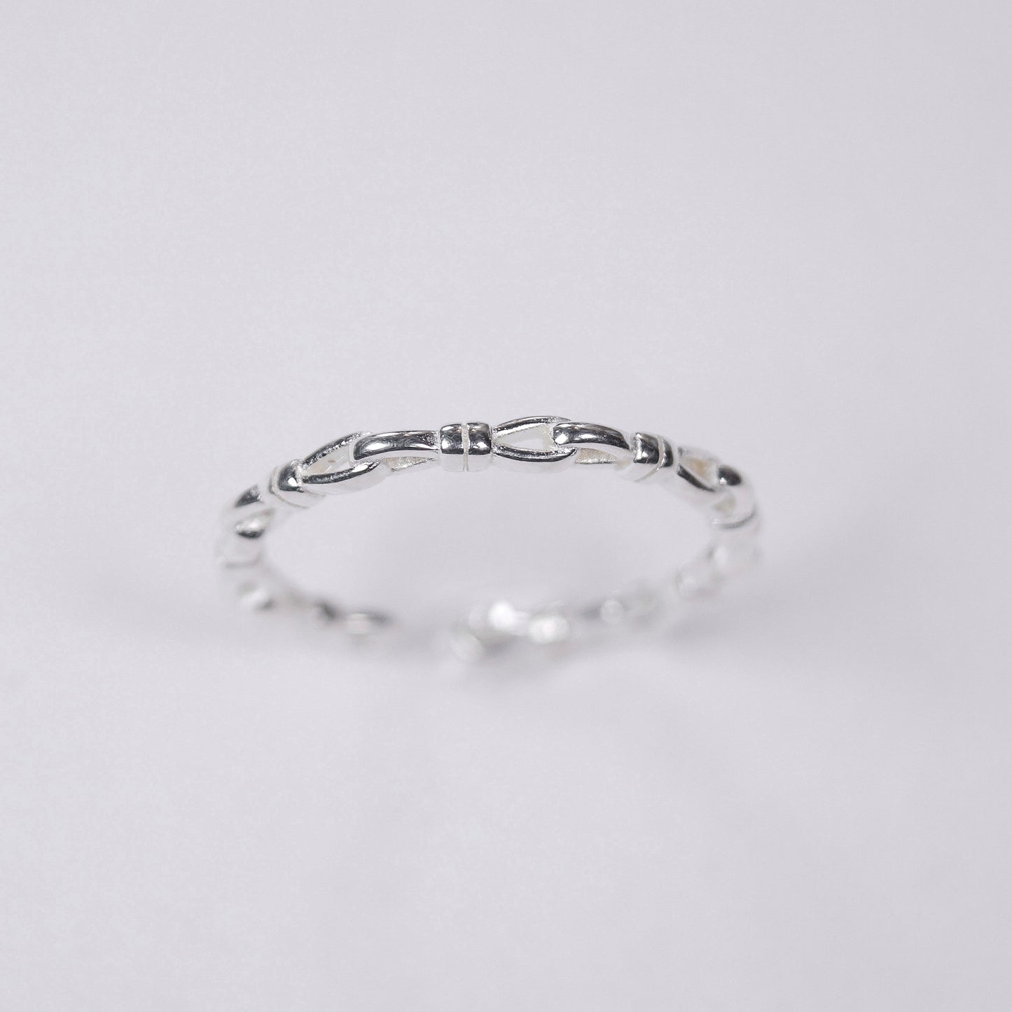 detalle anillo ajustable plata ley cadena