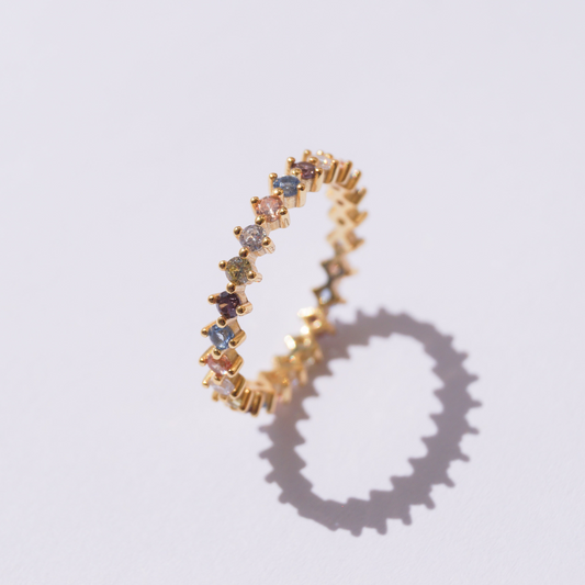 Anillo enchapado en oro colorido