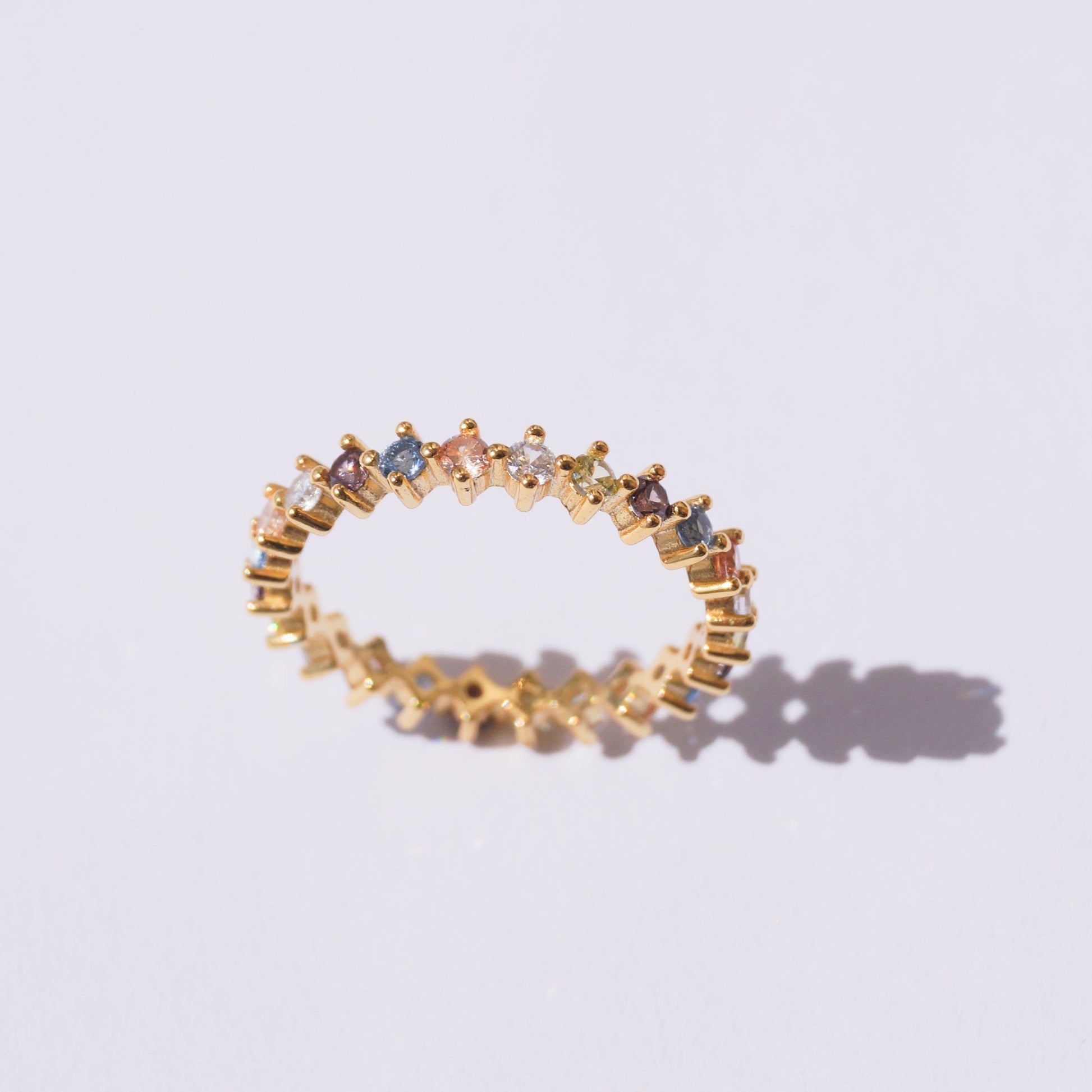 Anillo enchapado en oro colorido arriba dosce joyeria