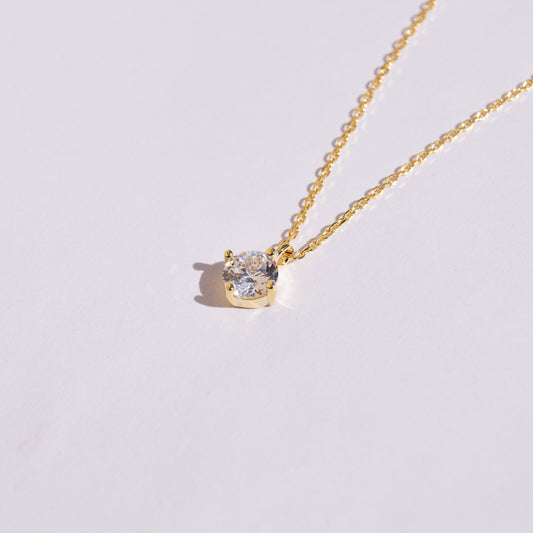 Collar dije cristal plata ley enchapado en oro waterproof
