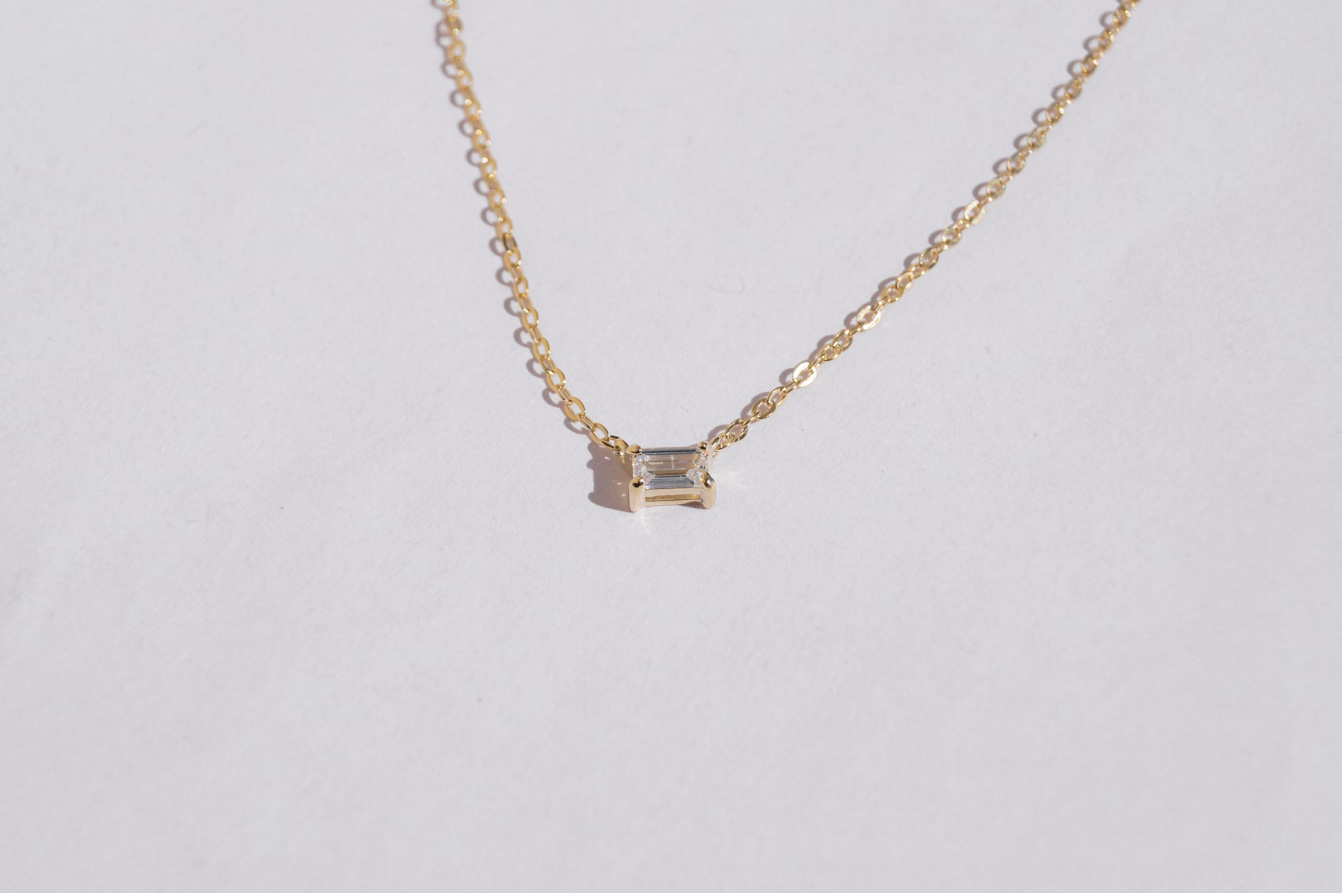 collar con dije de cristal enchapado en oro en plata 925 